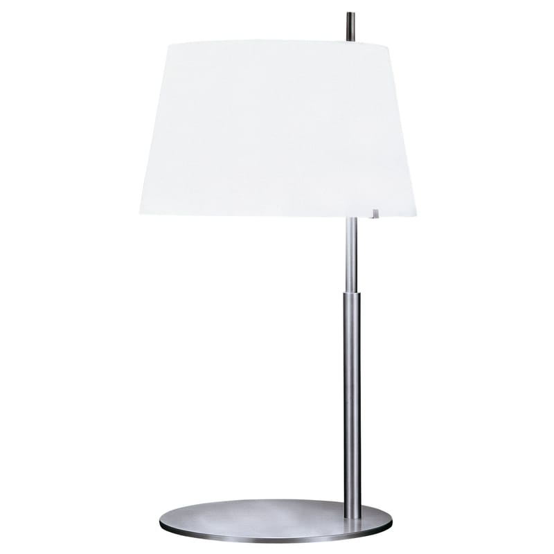 Luminaire - Lampes de table - Lampe de table Passion métal verre blanc - Fontana Arte - H 60 cm - Nickel brossé - Laiton brossé, Verre soufflé