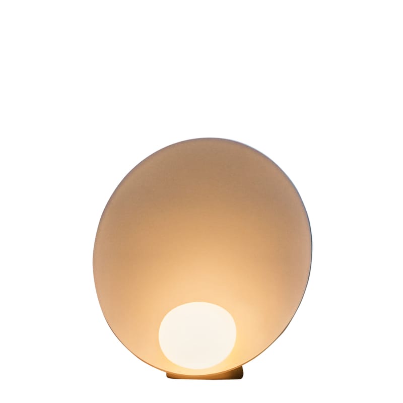 Lighting - Table Lamps - Musa Table lamp metal glass pink / Version droite - Ø 26 cm - Vibia - Laqué saumon mat - Aluminium, Opalin mouth blown glass