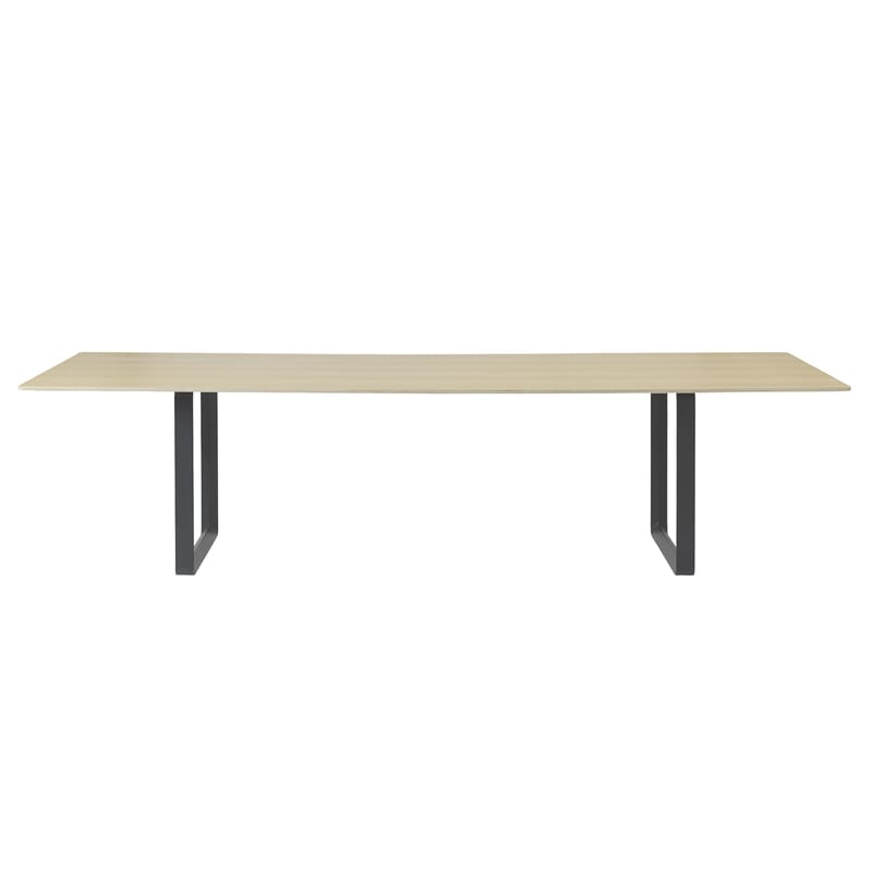 Mobilier - Bureaux - Table rectangulaire 70-70 XXL / 295 x 108 cm - Contreplaqué - Muuto - Chêne / Pieds noirs - Aluminium, Contreplaqué chêne