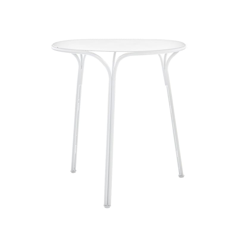 Jardin - Tables de jardin - Table ronde HiRay métal blanc / Ø 65 cm - Kartell - Blanc - Acier galvanisé peint