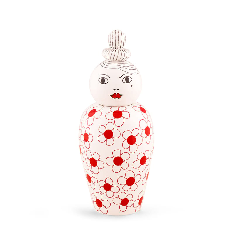 Décoration - Vases - Vase avec couvercle Canopie Pepa céramique rouge / Avec couvercle - Seletti - Pepa / Rouge - Porcelaine peinte