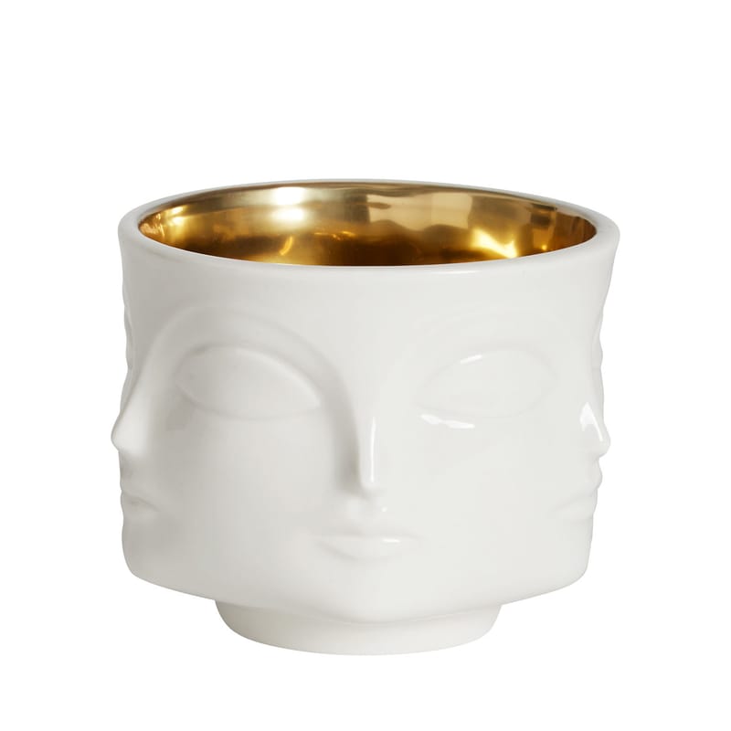 Décoration - Vases - Vase Muse céramique blanc - Jonathan Adler - Blanc & doré - Or, Porcelaine