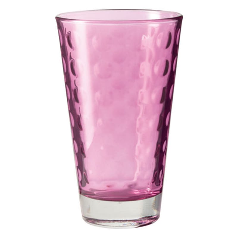 Table et cuisine - Verres  - Verre long drink Optic verre violet / H 13 x Ø 8 cm - 30 cl - Leonardo - Violet - Verre pelliculé