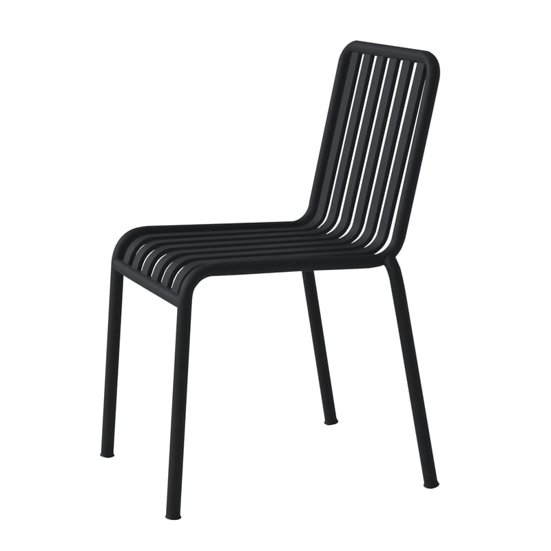 Mobilier - Chaises, fauteuils de salle à manger - Chaise empilable Palissade métal gris noir / Bouroullec, 2016 - Hay - Anthracite - Acier électro-galvanisé, Peinture époxy