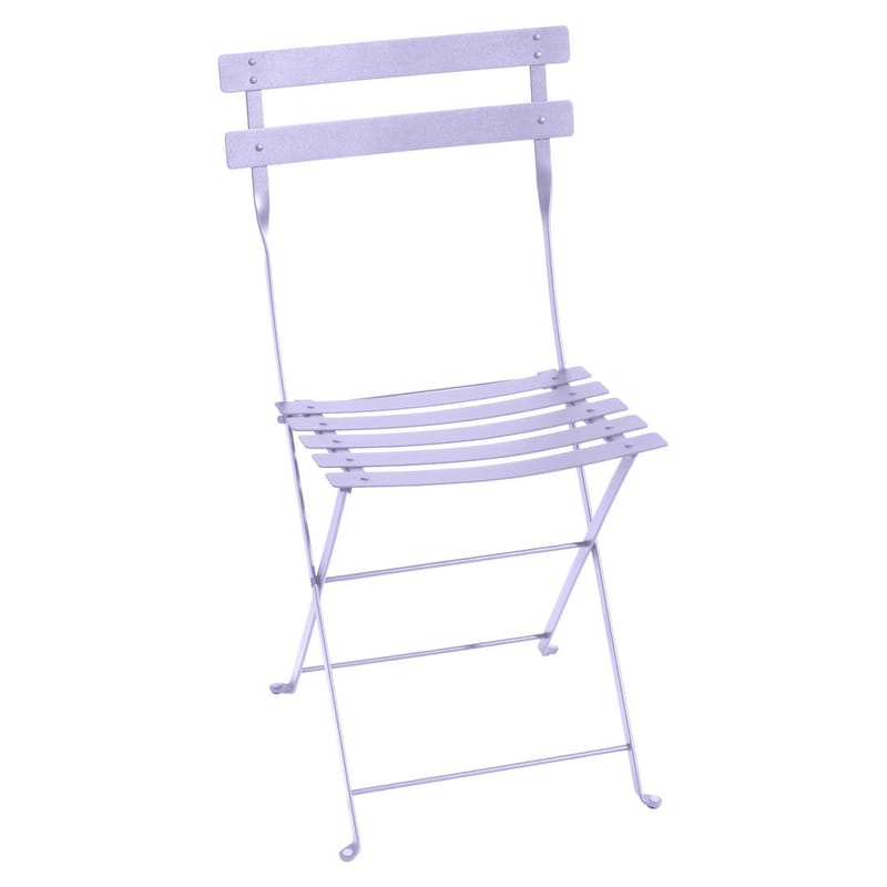 Mobilier - Chaises, fauteuils de salle à manger - Chaise pliante Bistro métal violet - Fermob - Guimauve - Acier laqué