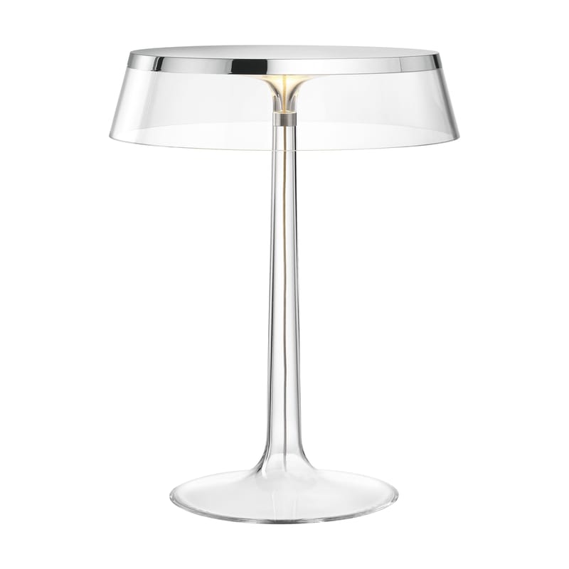 Dossiers - Les bonnes affaires - Lampe de table Bon Jour LED plastique transparent / H 41 cm - Flos - Chromé / Transparent - PMMA
