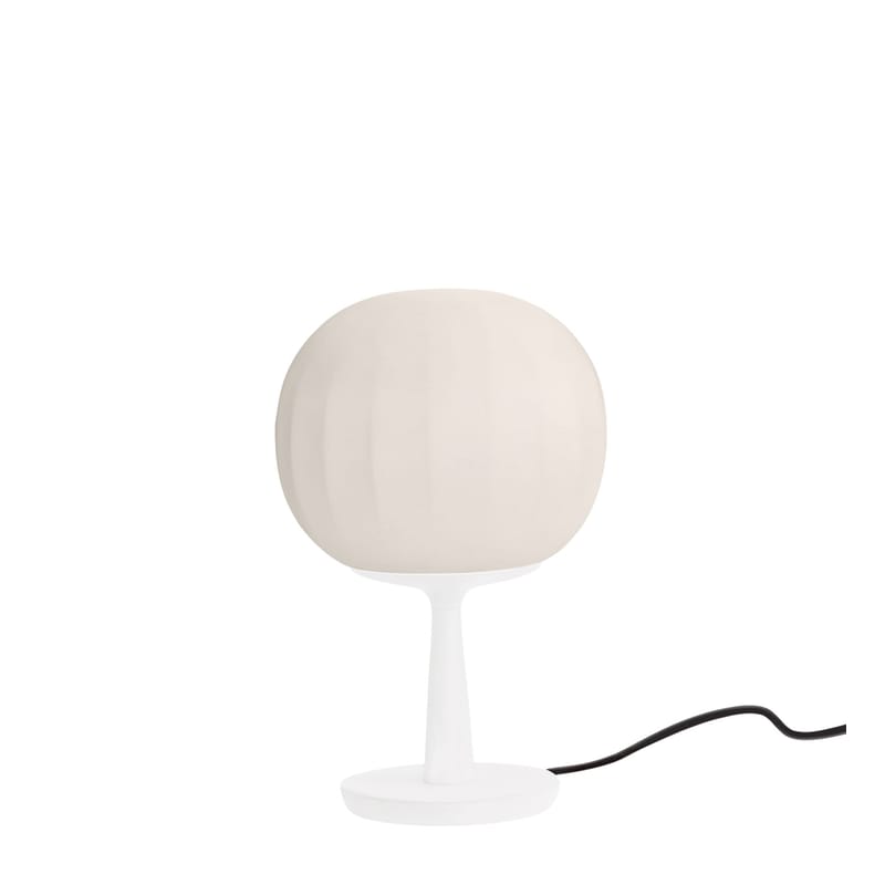 Luminaire - Lampes de table - Lampe de table Lita LED métal verre blanc / Ø 18 cm - Luceplan - Blanc / Ø 18 cm - Aluminium, Verre soufflé