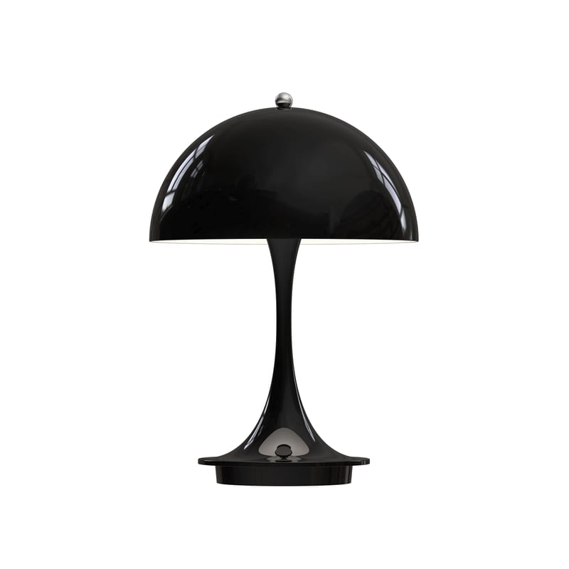Luminaire - Lampes de table - Lampe extérieur sans fil rechargeable Panthella 160 Portable métal noir / LED - Ø 16 x H 23 cm - Louis Poulsen - Noir (métal) - Acier embouti, Fonte d\'aluminium