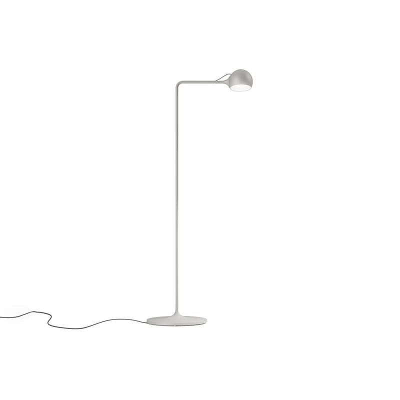 Luminaire - Lampadaires - Liseuse Ixa LED métal blanc / Orientable - Artemide - Blanc-gris - Acier, Aluminium, Technopolymère