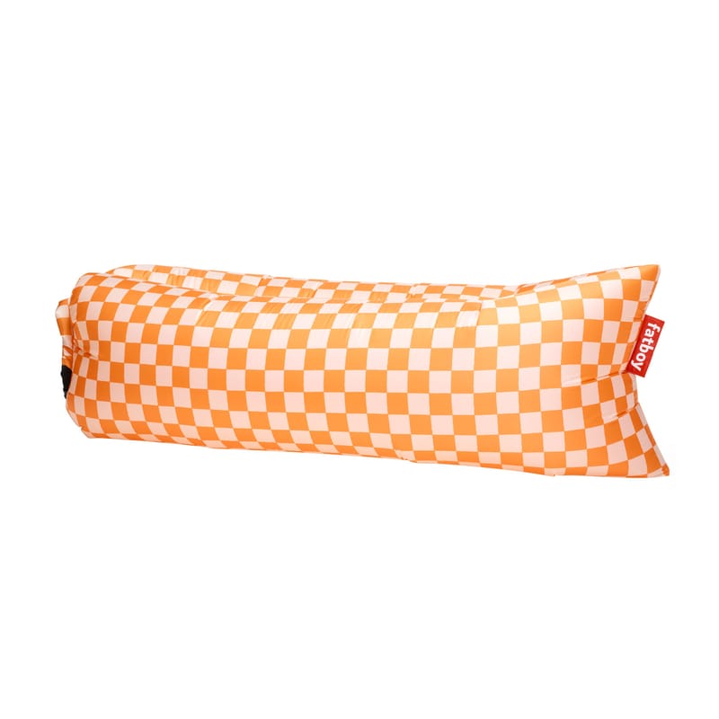 Jardin - Bains de soleil, chaises longues et hamacs - Pouf d\'extérieur gonflable Lamzac 3.0 tissu orange / L 200 cm - Polyester - Fatboy - Psych-O / Orange & blanc - Polyester ripstop