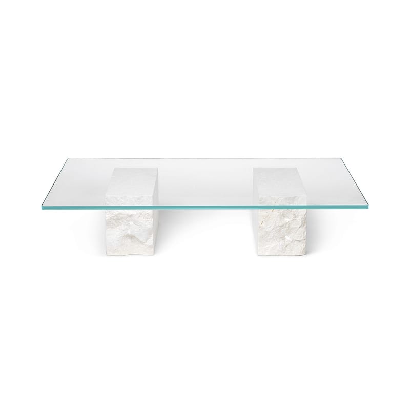 Mobilier - Tables basses - Table basse Mineral verre pierre blanc transparent / 120 x 70 cm - Ferm Living - 120 x 70 cm - Marbre, Verre