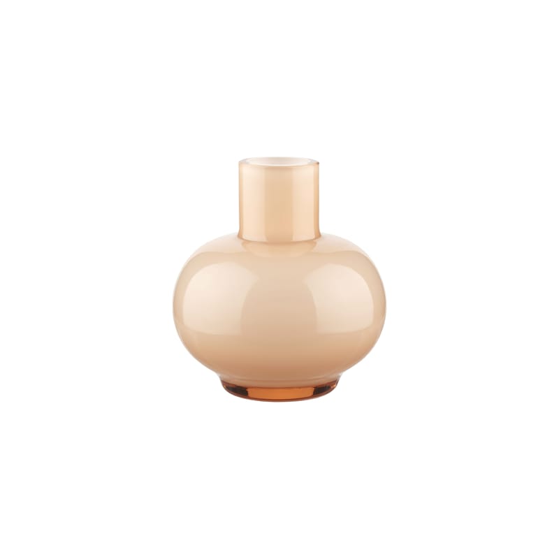 Dekoration - Vasen - Vase Mini glas rosa orange / Glas - Ø 5,5 x H 6 cm - Marimekko - Pfirsichfarben - mundgeblasenes Glas
