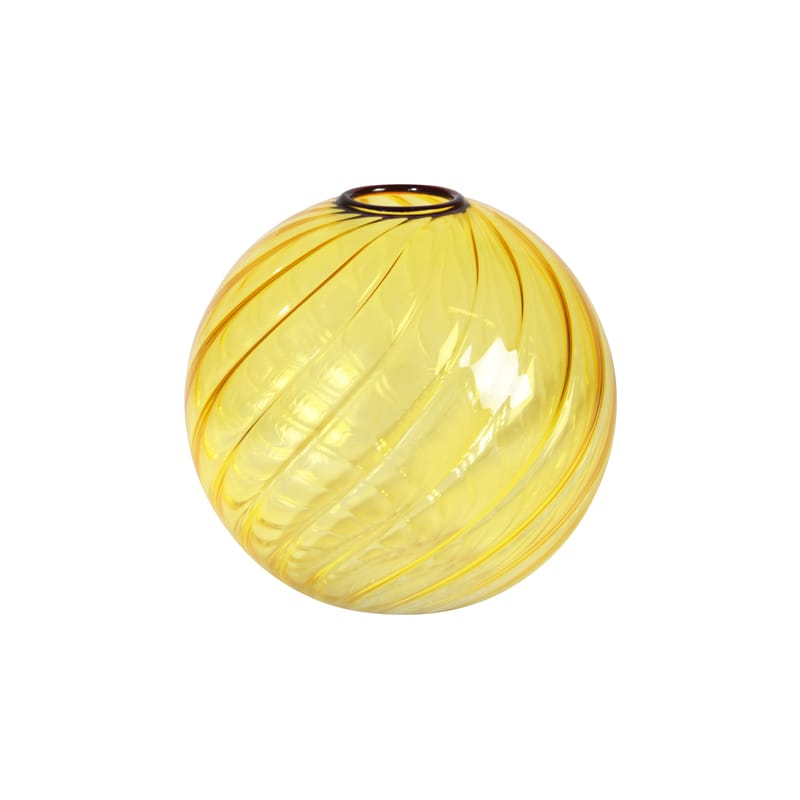 Décoration - Vases - Vase Spiral verre jaune / Ø 13 cm - & klevering - Jaune - Verre