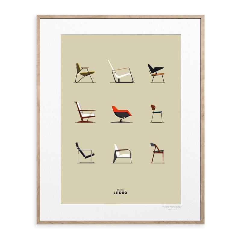 Décoration - Stickers, papiers peints & posters - Affiche Le Duo - PL Chairs papier multicolore / 40 x 50 cm - Image Republic - PL Chairs - Papier