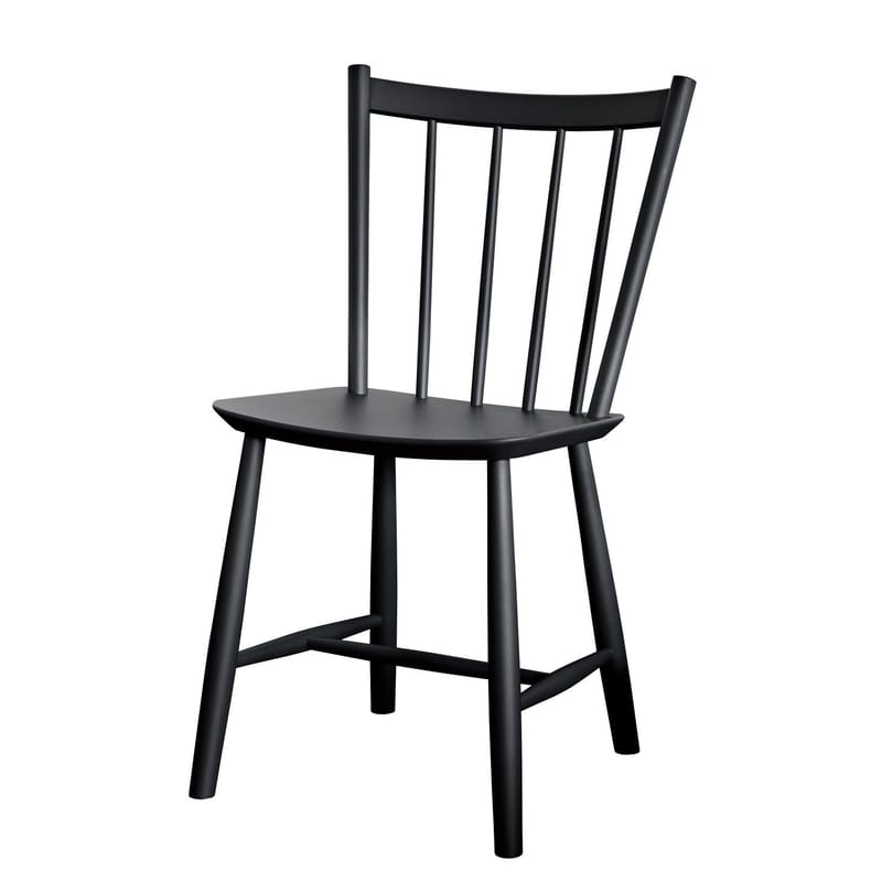 Mobilier - Chaises, fauteuils de salle à manger - Chaise J41 bois noir / Réédition 1950 - Hay - Noir - Hêtre laqué