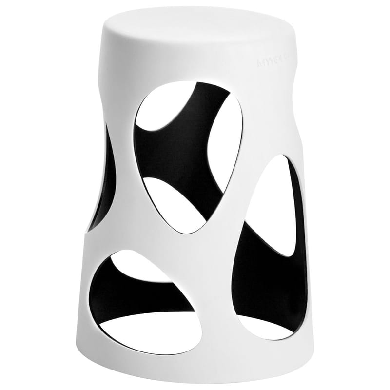 Furniture - Stools - Liberty Stackable stool plastic material black H 45 cm - MyYour - White / Black - Poleasy