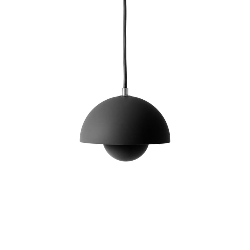 Luminaire - Suspensions - Suspension Flowerpot VP10 métal noir / Ø16 cm - By Verner Panton, 1969 - &tradition - Noir mat - Acier laqué