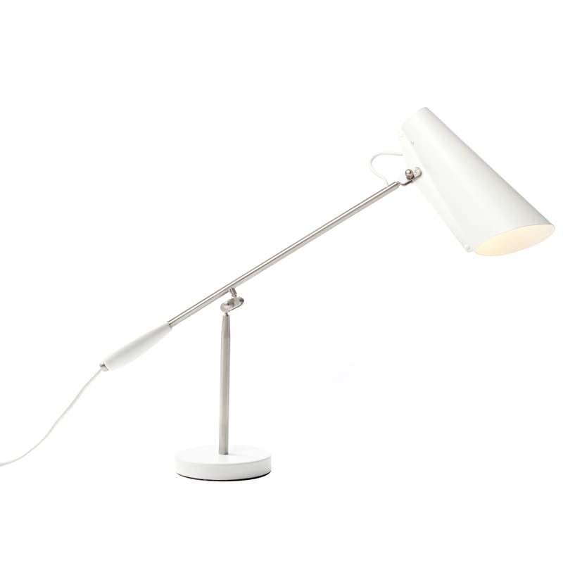 Lighting - Table Lamps - Birdy Table lamp metal white / Dahl 1952 - Northern  - White / Brass - Painted aluminium, Steel