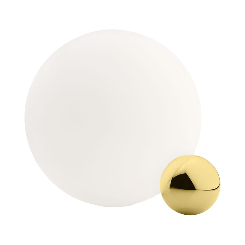 Lighting - Table Lamps - Copycat LED Table lamp metal glass white gold Ø 30 cm - Flos - Gold - Blown glass, Gold plated aluminium
