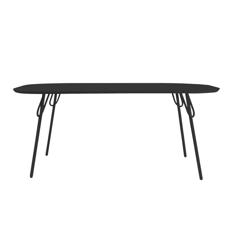 Jardin - Tables de jardin - Table rectangulaire Swim métal noir / Intérieur & extérieur - 6 personnes - 180 x 95 cm - Bibelo - Noir - Métal laqué époxy