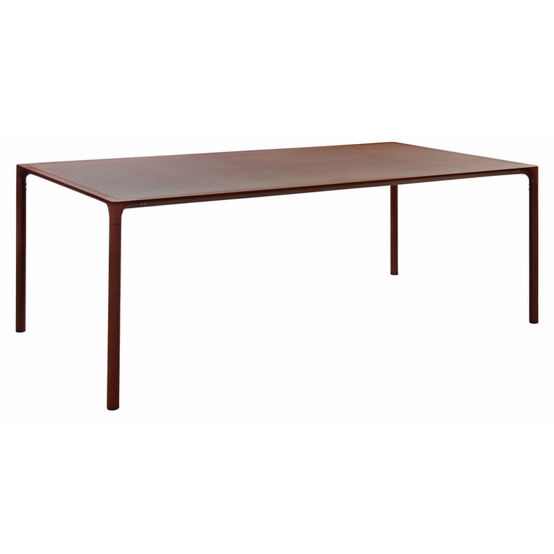 Jardin - Tables de jardin - Table rectangulaire Terramare métal marron / effet rouille - 203 x 103 cm - Emu - Corten (effet rouille) - Aluminium verni