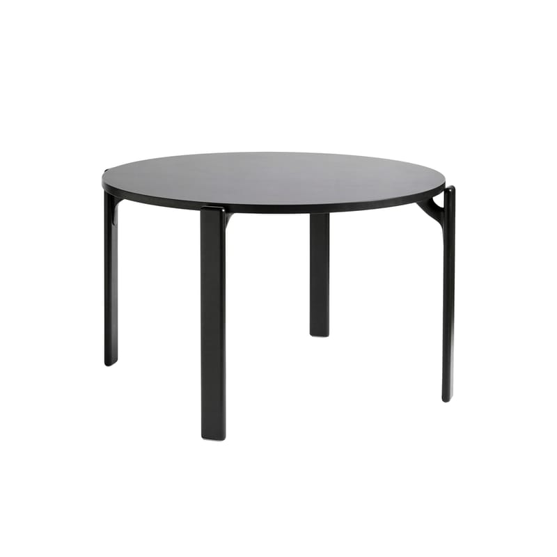 Mobilier - Tables - Table ronde Rey bois noir / By Bruno Rey x Dietiker, 1971 - Ø 128,5 cm - Hay - Noir - Contreplaqué de hêtre, Hêtre massif