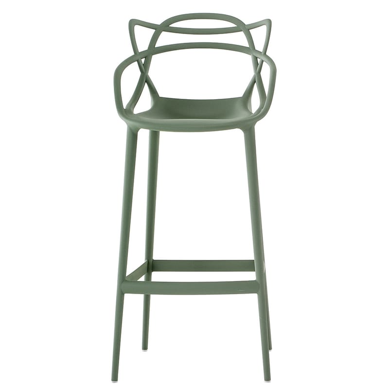 Mobilier - Tabourets de bar - Chaise de bar Masters vert / H 75 cm - Kartell - Vert sauge - Technopolymère thermoplastique recyclé