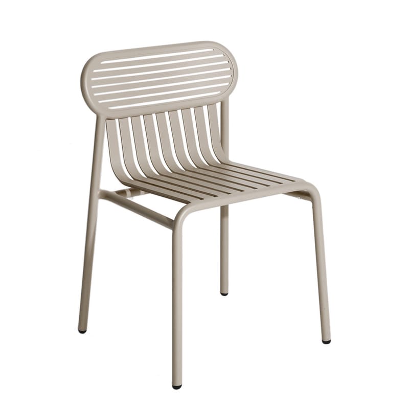 Mobilier - Chaises, fauteuils de salle à manger - Chaise empilable Week-end métal beige / Aluminium - Petite Friture - Dune - Aluminium