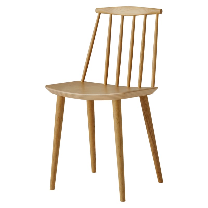 Mobilier - Chaises, fauteuils de salle à manger - Chaise J77 bois naturel / Réédition années 60 - Hay - Chêne huilé - Chêne massif, Placage de chêne