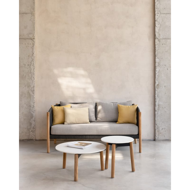 White teak coffee shop table