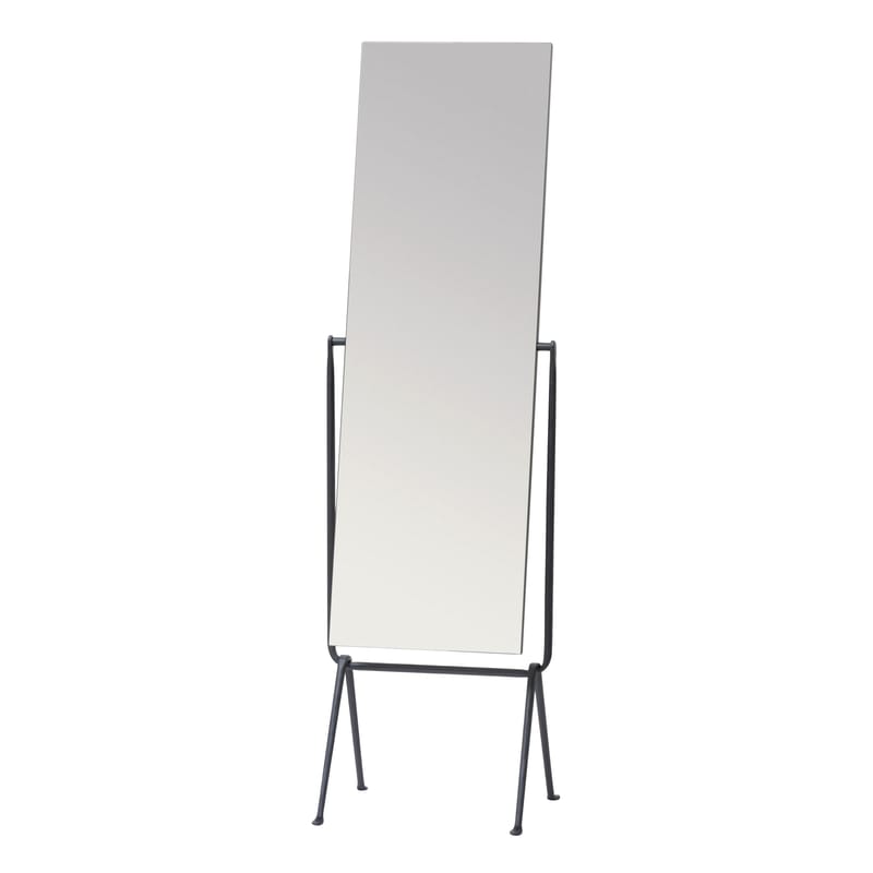 Décoration - Miroirs - Miroir sur pied Officina métal noir / Fer forgé - Inclinable / Bouroullec, 2016 - Magis - Noir - Fer forgé verni, Verre