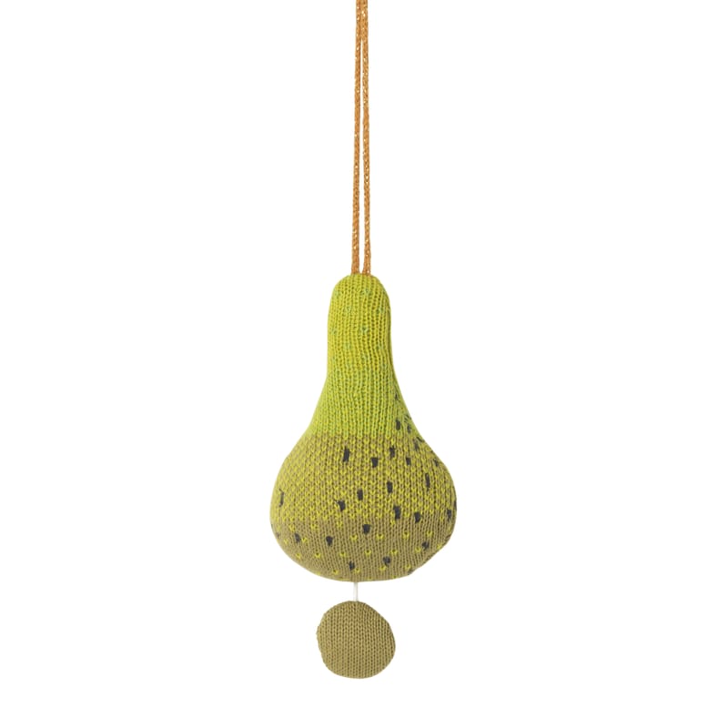Decoration - Children\'s Home Accessories - Fruitcana - Poire Music Mobile textile green / Knitted - Ferm Living - Pear - Organic cotton, Polyester