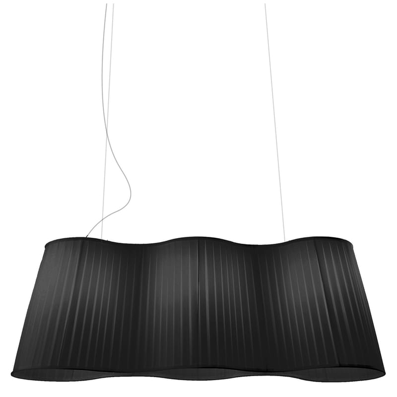 Luminaire - Suspensions - Suspension La Suspension tissu noir L 124 cm - Dix Heures Dix - Noir - Fil d\'acier, Tissu polyester