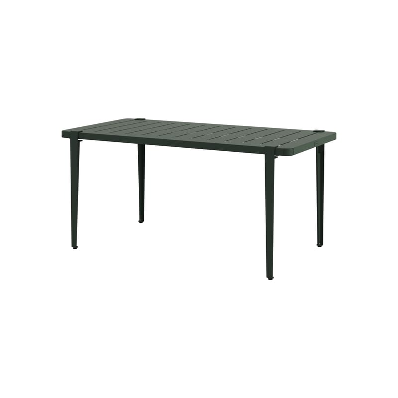 Jardin - Tables de jardin - Table rectangulaire Midi métal vert / 160 x 80 cm - 6 personnes - TIPTOE - Vert forêt - Acier thermolaqué