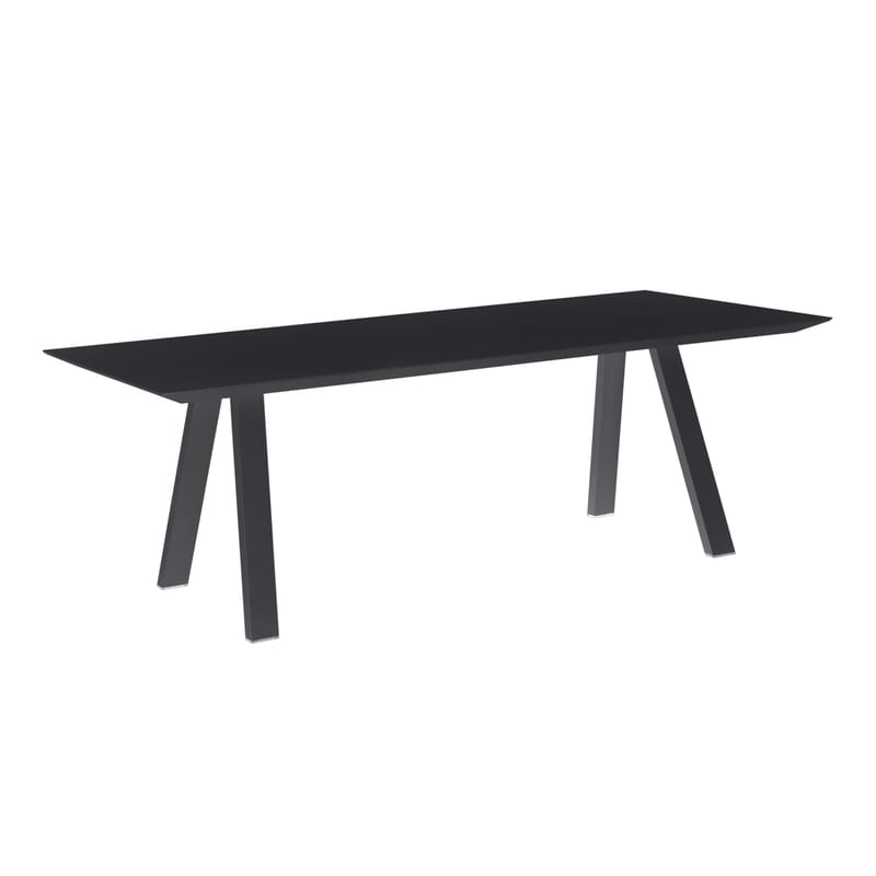 Jardin - Tables de jardin - Table rectangulaire Vanity métal gris / 220 x 110 cm - Aluminium - Vlaemynck - Anthracite - Aluminium laqué époxy