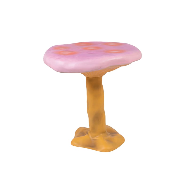 Mobilier - Tables - Table ronde Amanita multicolore / Fibre de verre - Ø 70 x H 73 cm - Seletti - Rose & jaune - Fibre de verre