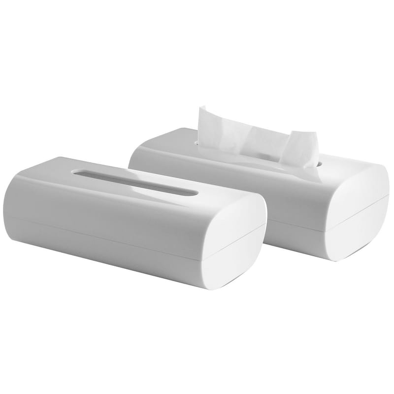 Accessoires - Accessoires salle de bains - Boîte à mouchoirs Birillo plastique blanc / 24 x 13 cm - Alessi - Blanc - PMMA