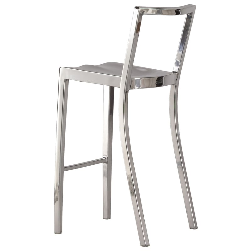 Mobilier - Tabourets de bar - Chaise de bar Icon Indoor métal / H 75 cm - Aluminium poli - Emeco - Aluminium poli (indoor) - Aluminium poli recyclé