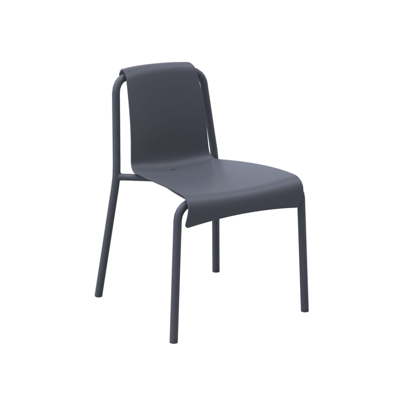 Mobilier - Chaises, fauteuils de salle à manger - Chaise empilable Nami plastique gris / Plastique recyclé - Houe - Gris foncé - Acier, Plastique recyclé