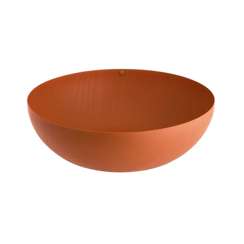 Table et cuisine - Corbeilles, centres de table - Coupe Veneer métal marron / Ø 29 cm - Acier avec motifs en relief - Alessi - Marron - Acier inoxydable