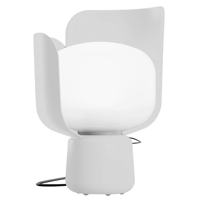 Luminaire - Lampes de table - Lampe de table Blom métal plastique blanc / H 24 cm - Fontana Arte - Blanc - Aluminium laqué, Polycarbonate