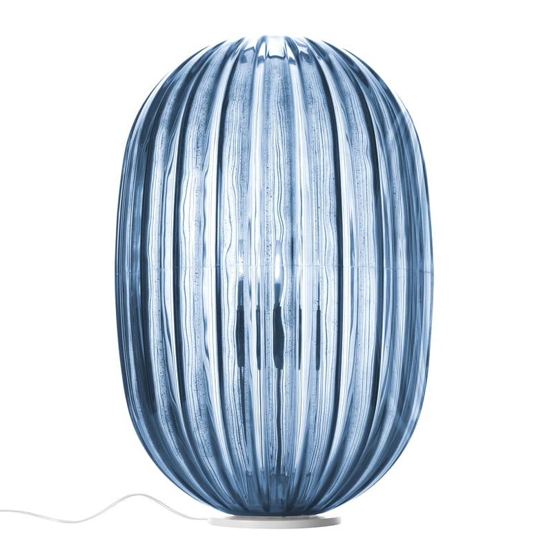 Luminaire - Lampes de table - Lampe de table Plass plastique bleu / Ø 34 x H 51 cm - Foscarini - Bleu - Acier, Polycarbonate