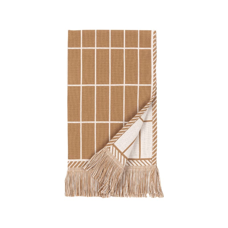 Linge de maison - Linge de bain - Serviette de toilette Tiiliskivi tissu marron beige / 30 x 50 cm - Marimekko - Tiiliskivi / Marron, blanc cassé - Coton éponge