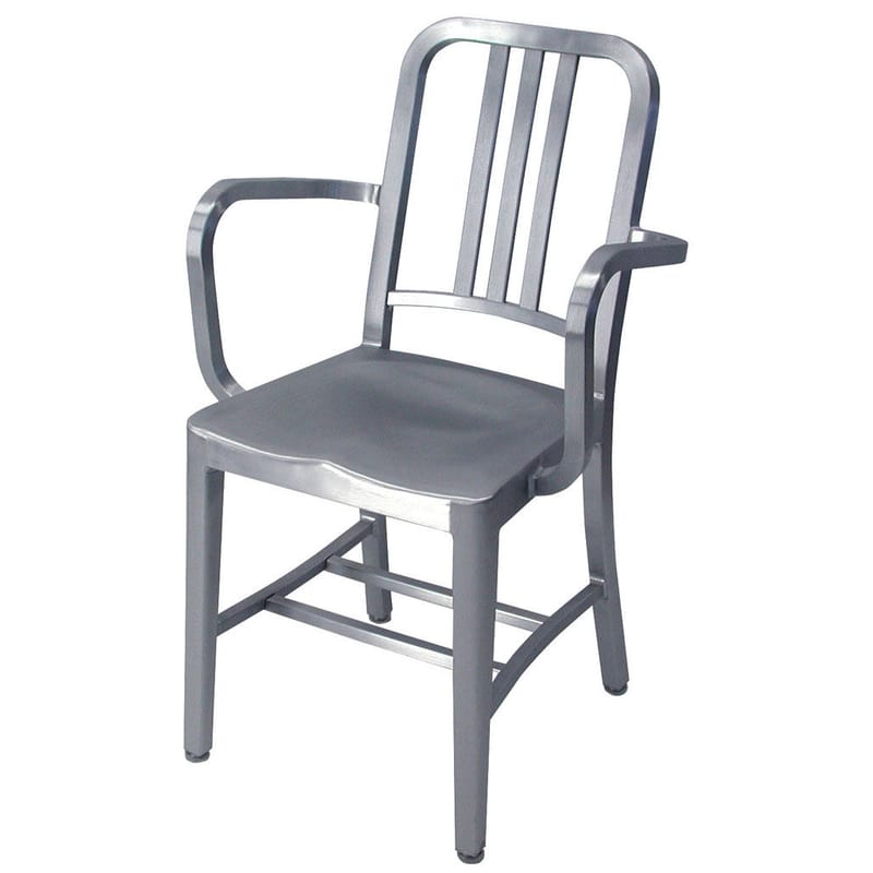 Möbel - Stühle  - Sessel Navy Outdoor metall - Emeco - Aluminium gebürstet - Recyceltes gebürstetes Aluminium