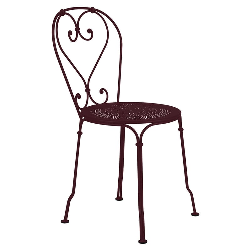 Möbel - Stühle  - Stapelbarer Stuhl 1900 metall rot / Metall - Fermob - Schwarzkirsche - Stahl