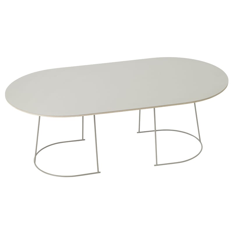 Mobilier - Tables de chevet - Table basse Airy métal bois gris / Large - 120 x 65 cm - Muuto - Gris - Acier peint, Contreplaqué, Stratifié