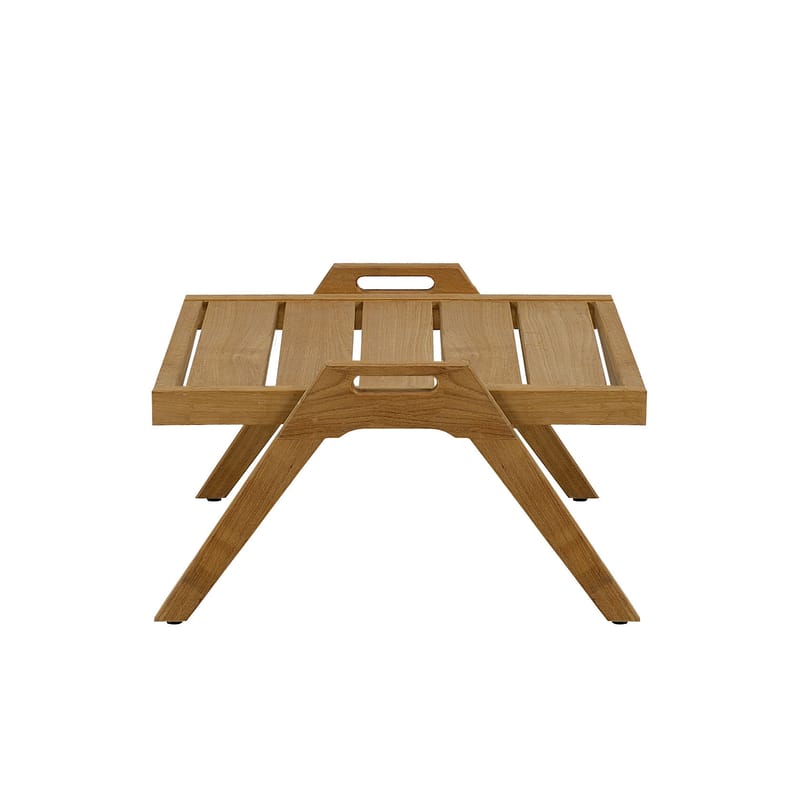 Mobilier - Tables basses - Table basse Synthesis bois naturel / 55 x 57 cm - Teck - Unopiu - Teck - Teck