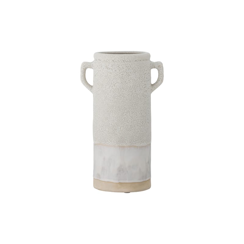 Décoration - Vases - Vase Tarin céramique blanc / Ø 14 x H 32 cm - Bloomingville - Blanc - Grès