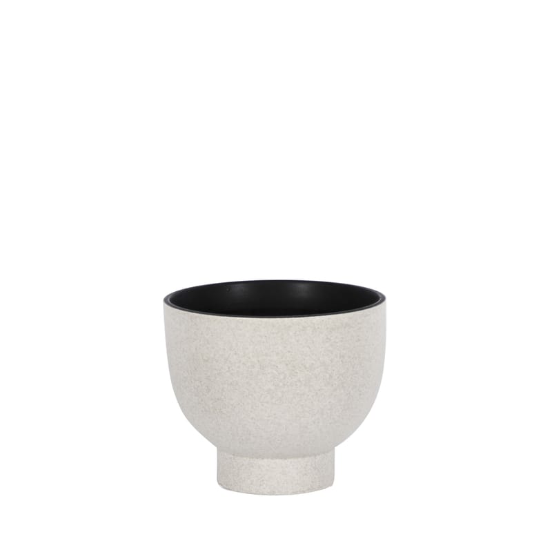 Décoration - Vases - Vase Tenere Small céramique blanc / Ø 19 x H 16 cm - ENOstudio - Grège - Céramique grainée