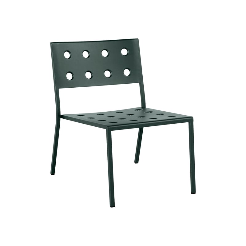 Mobilier - Fauteuils - Chaise lounge empilable Balcony métal vert / Bouroullec, 2022 - Hay - Vert forêt - Acier peinture poudre